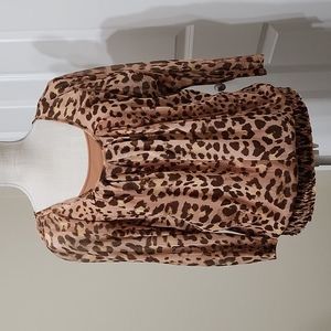 APT. 9 Sheer Leopard Print Top layered w/Camisole Sz S Excellent Condition 2 ps